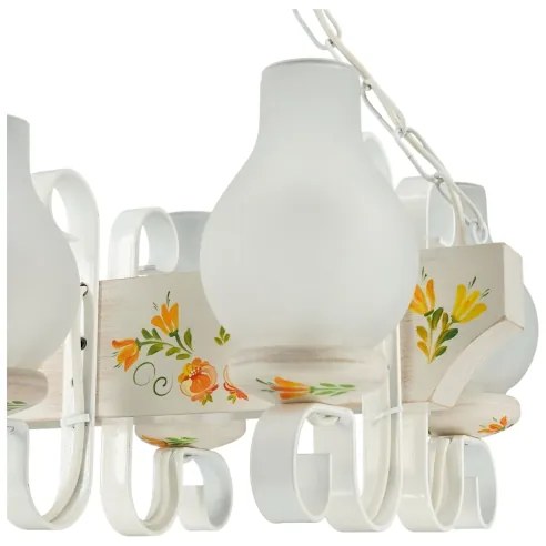 Brilagi - Láncos csillár QUEEN 3xE14/40W/230V bükk/krémszínű