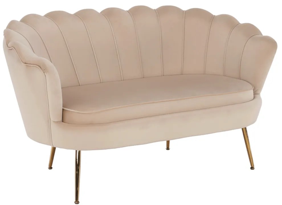 Pad Art-deco stílusban, bézs Velvet anyag/gold chróm-arany, NOBLIN
