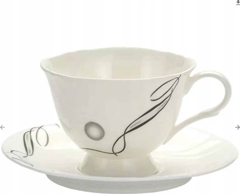 Csésze 200 ML Bone China Porcelán Finom Minta Minimalizmus