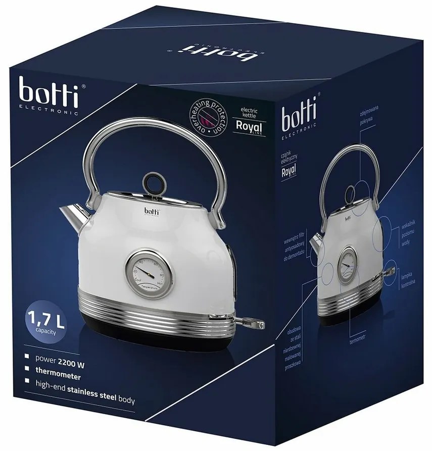 Botti Royal Line 1,7 l vízforraló, fehér
