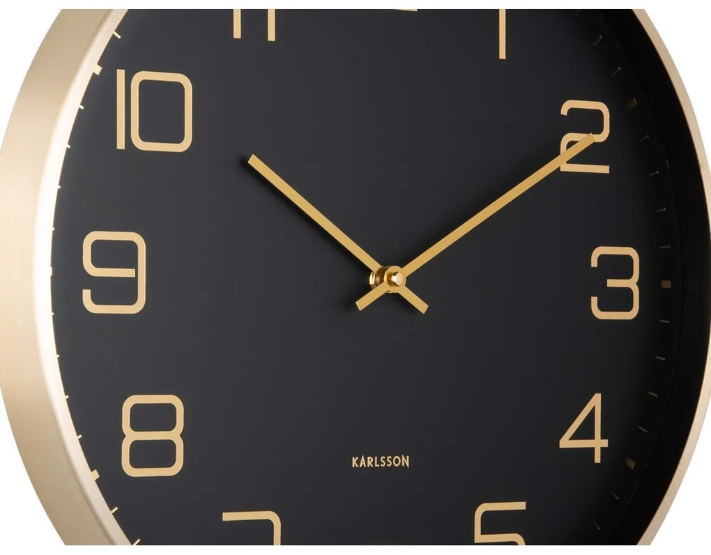 Karlsson 5973BK dizájner falióra, fekete, átmérő 40 cm