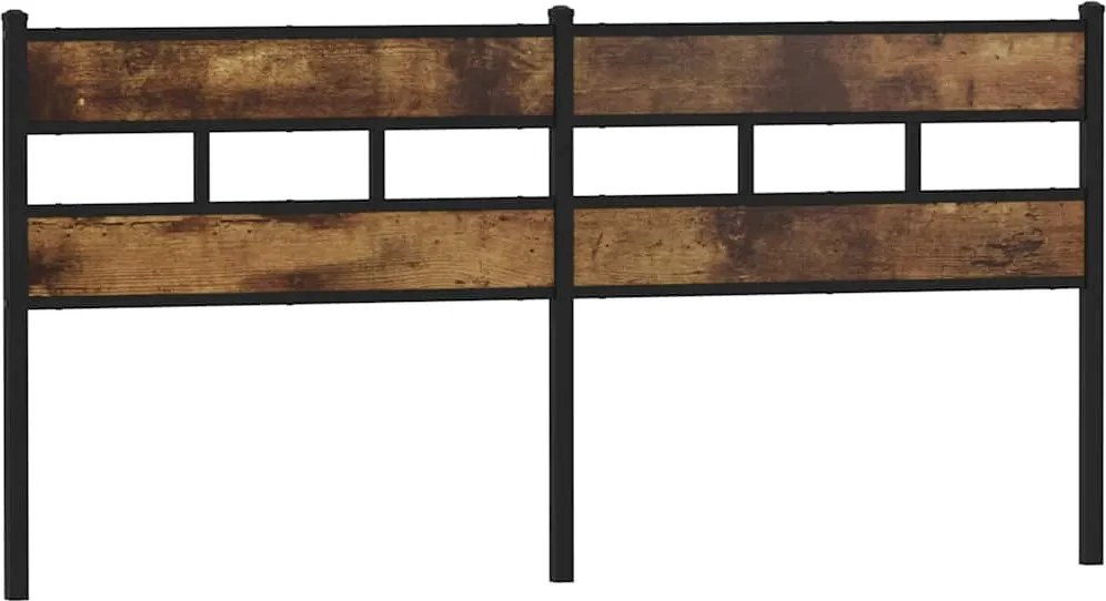 vidaXL füstös tölgy színű szerelt fa és vas csere fejtámla 193 cm