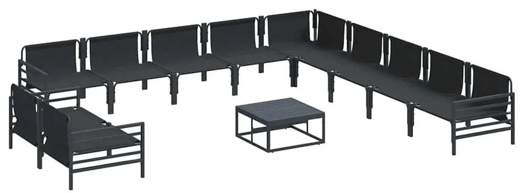Kerti Kanapé Szett 12 pcs Antracit Acél