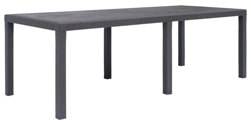 vidaXL barna rattan küllemű műanyag kerti asztal 220 x 90 x 72 cm