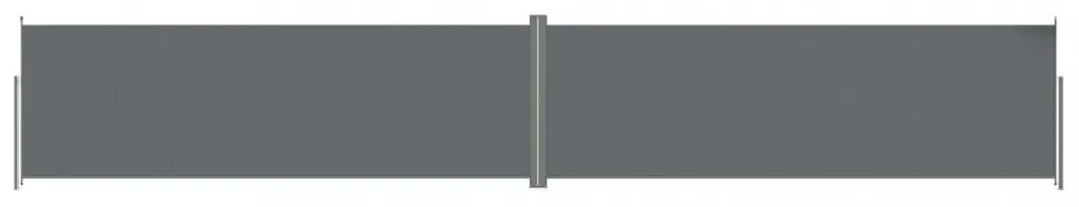 antracitszürke behúzható oldalsó napellenző 200 x 1200 cm
