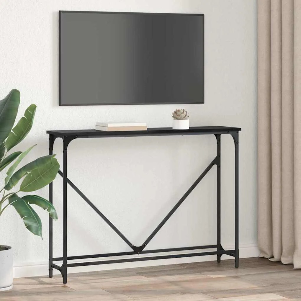 Konzolasztal Musta tammi 102 x 22,5 x 75 cm Faanyag