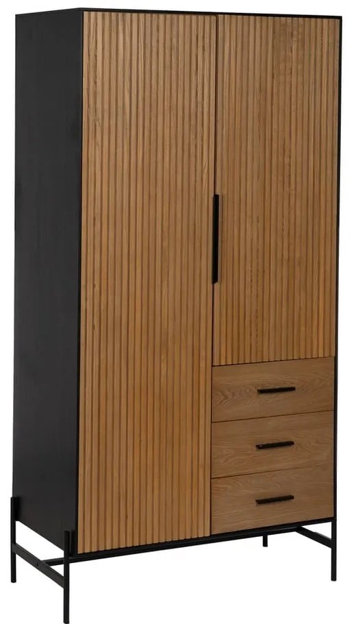 Natúr színű ruhásszekrény kőrisfa dekorral 104x203 cm – Ixia