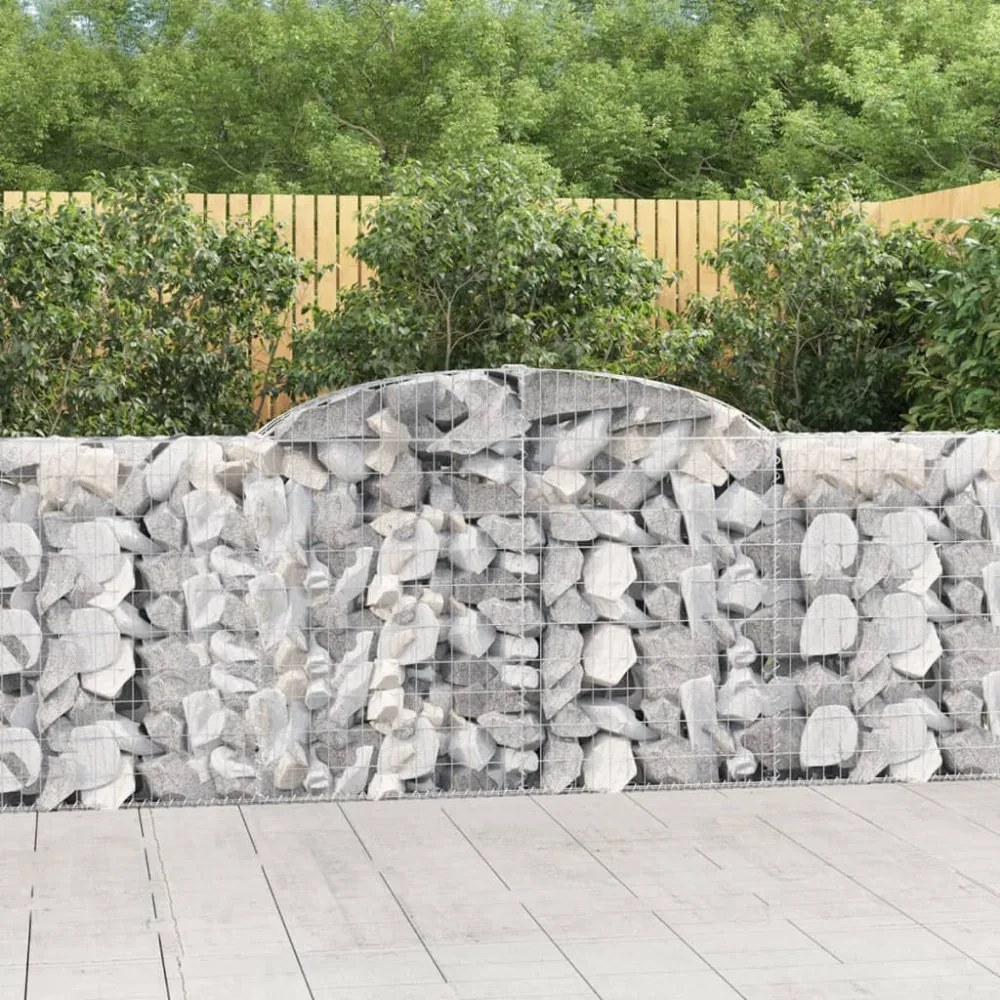 5 db íves horganyzott vas gabion kosár 300 x 30 x 100/120 cm