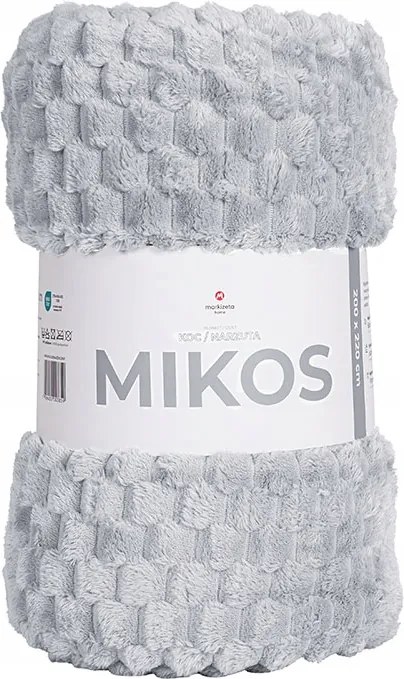 Mikos bolyhos dombornyomott takaró 160x200 világosszürke