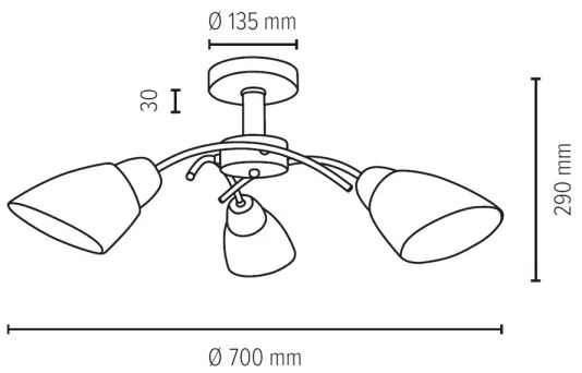 Spot-Light 8141374 - VILETTA 3xE27/60W/230V mennyezeti lámpa
