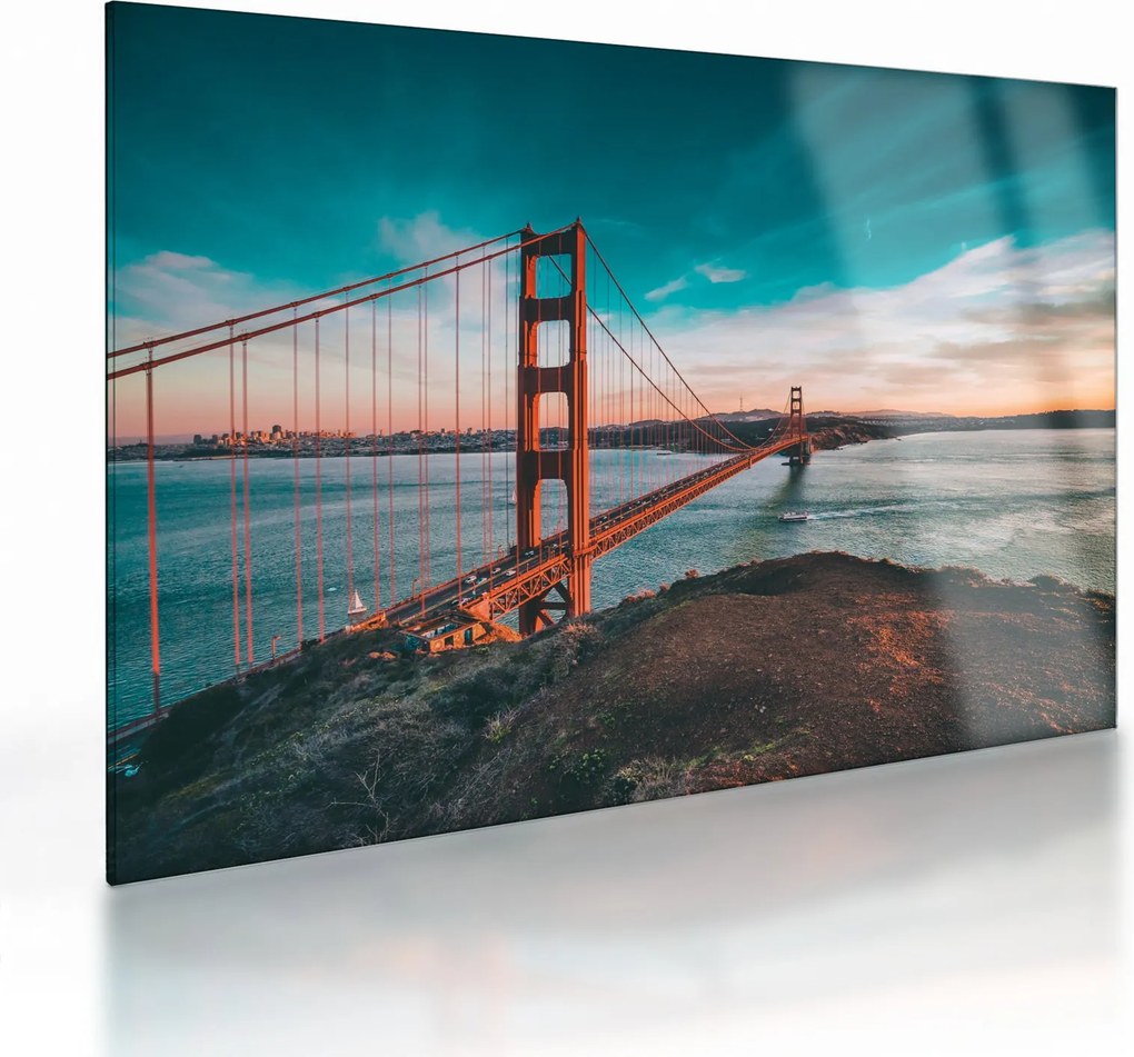 Kép - Golden Gate, San Francisco (üvegen) (70x50 cm)