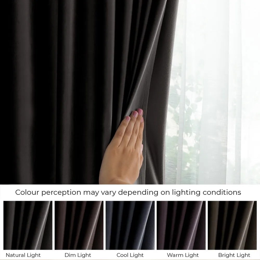 Fekete bársony dimout (részleges sötétítő) függöny 140x270 cm – Restilo