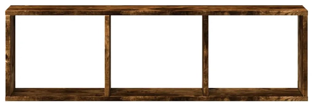 füstös tölgy színű szerelt fa fali szekrény 100 x 16 x 30 cm