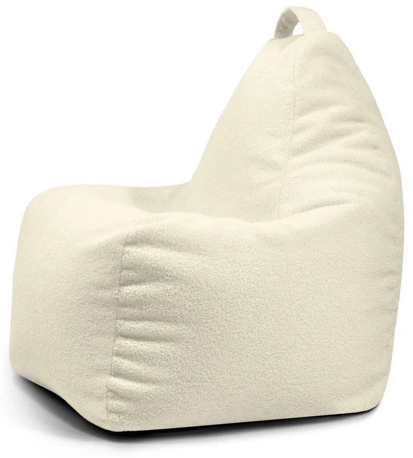 Krémszínű buklé babzsákfotel Play Amuse – SLOWDOWN