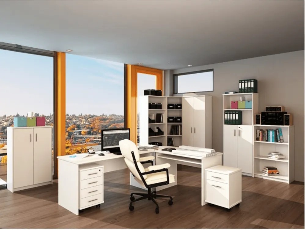 Íróasztal, fehér, JOHAN 2 NEW 02