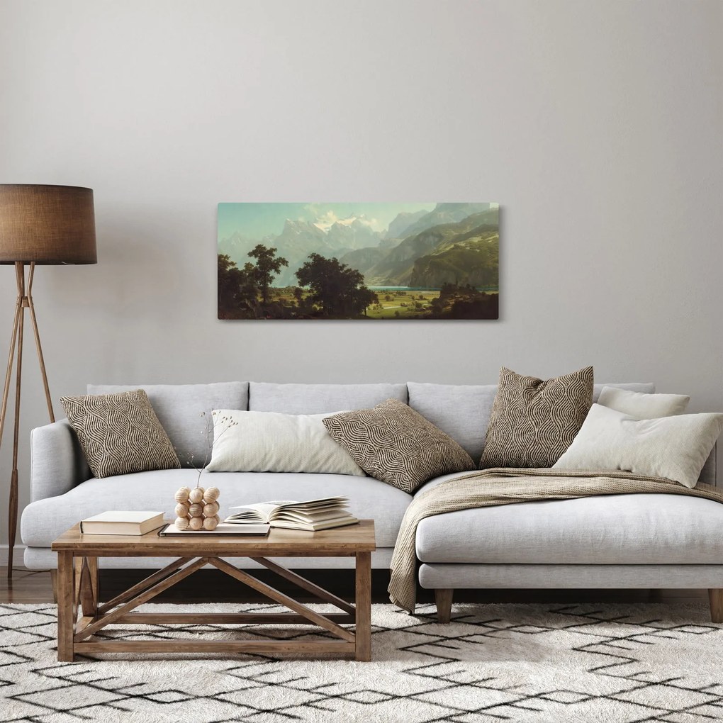 Kép - Albert Bierstadt, Lake Lucerne, reprodukciók (120x50 cm)