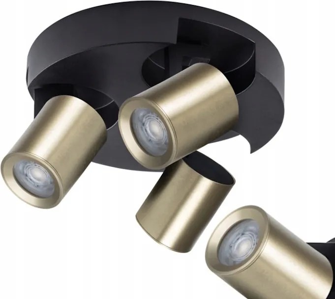 Mennyezeti Led lámpa Lámpatest Hármas Kerek Laurin 3x GU10 10W Fekete-Arany