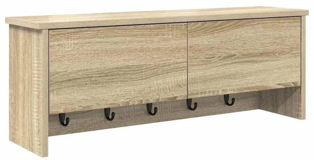 Fali Kabáthorog polcokkal sonoma tölgy 80 x 20 x 30 cm Faanyag