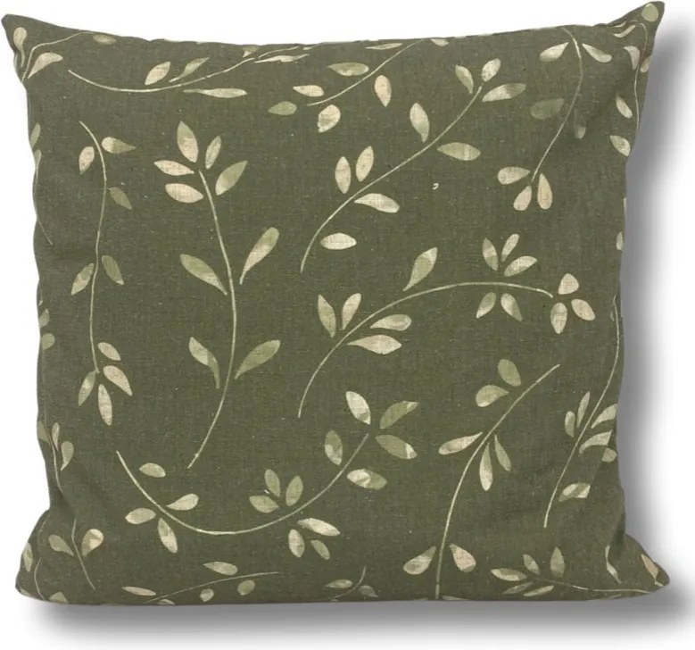 Dekorációs Párnahuzat Virágokkal zöld 45x45cm