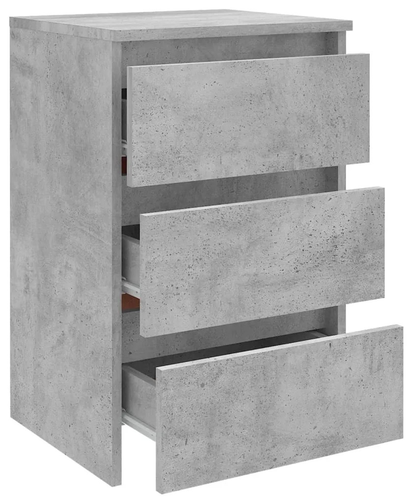 Betonszürke szerelt fa éjjeliszekrény 40 x 35 x 62,5 cm