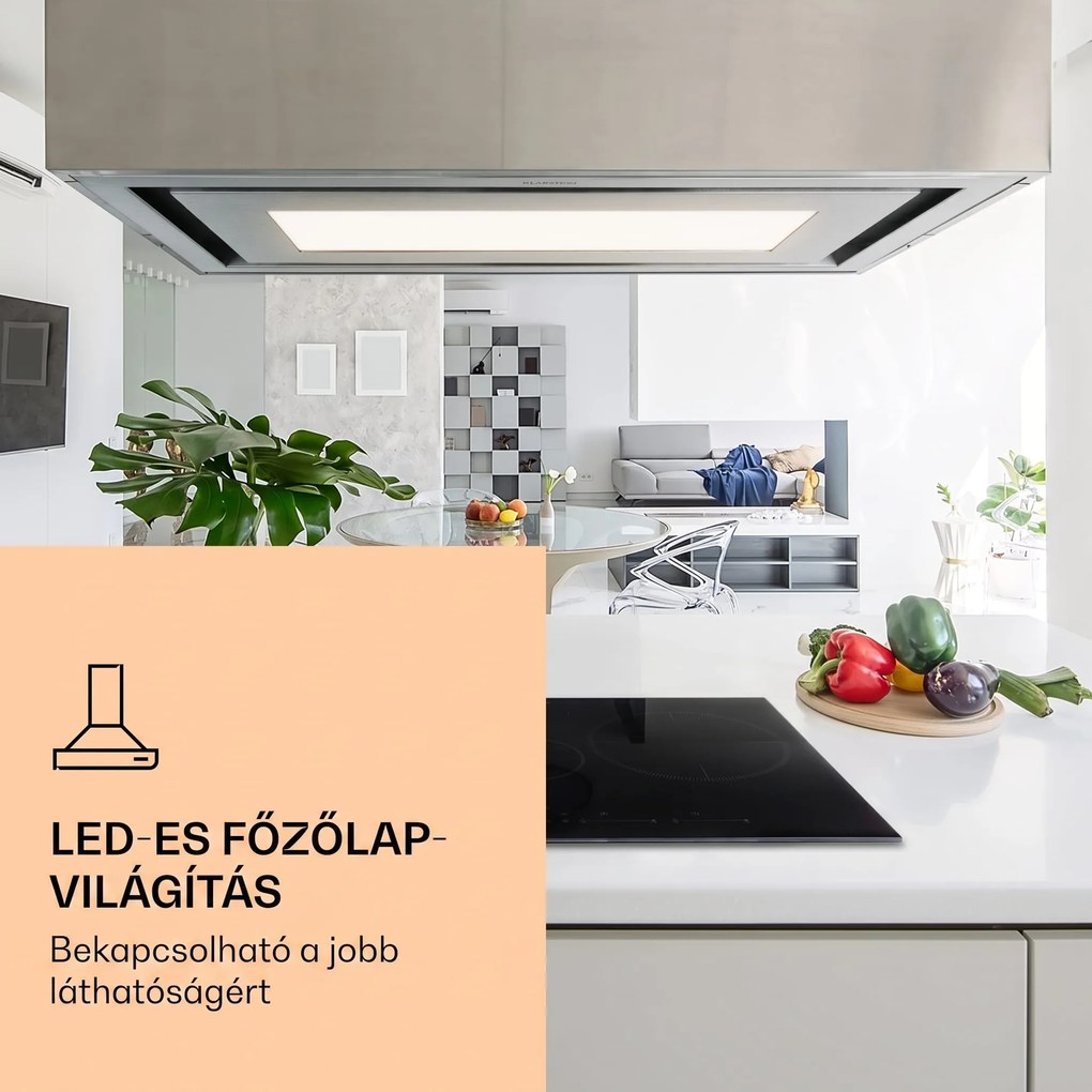 Klarstein Remy Brilliant Edition szigethűtő 90 cm 845 m³/h EEK A LED üveg