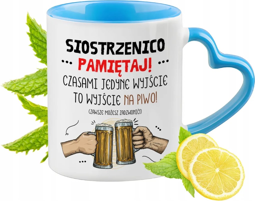 Unokahúgomnak Kék Bögre Szív Alakú Füllel Ajándék