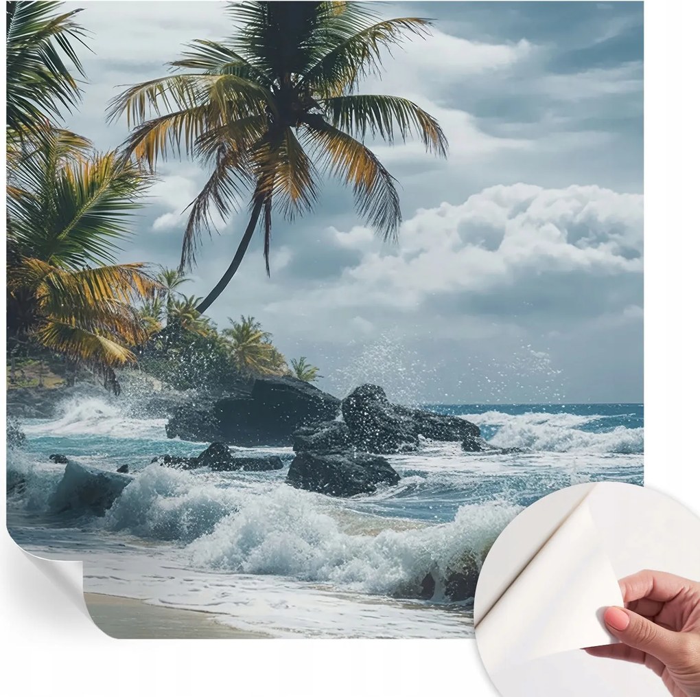 Öntapadós tapéta Divatos 3D fali ragasztó Egzotikus tengerpart 250x250 cm