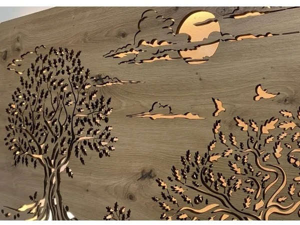 Li-Go 5307/DUB2 - LED Fényerőszabályozható fali dekoráció LED/24W/230V 120x60 cm tölgy