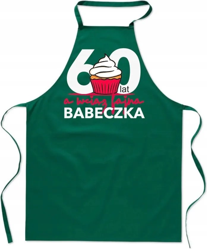 Konyhai Kötény zöld Születésnap 60 éves Muffin Női Ajándék FA_462_z
