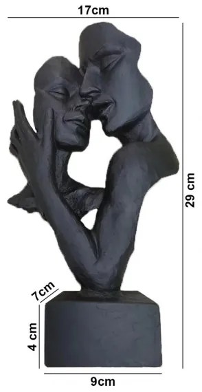 Asztali dísz 29x9x17 cm gyanta/fekete