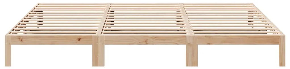 családi ágykeret matrac nélkül 270x200 cm tömör fa fenyőfa