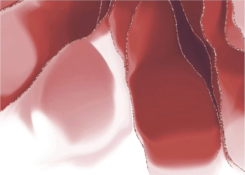 Üveg kép - Piros absztrakt virág N⁰3 (70x50 cm)