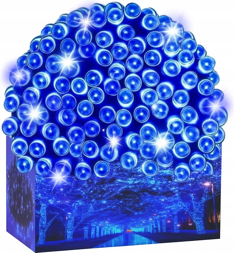 LED-es karácsonyfa lámpa 1000 Flash, zöld kábel 67m kék RS-1901B