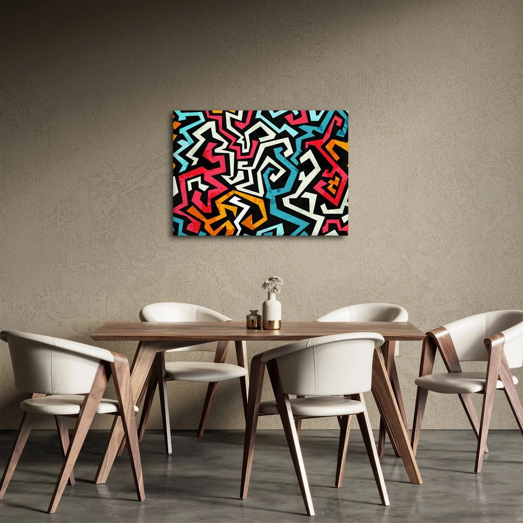 Grafikus absztrakciós kép (70x50 cm)