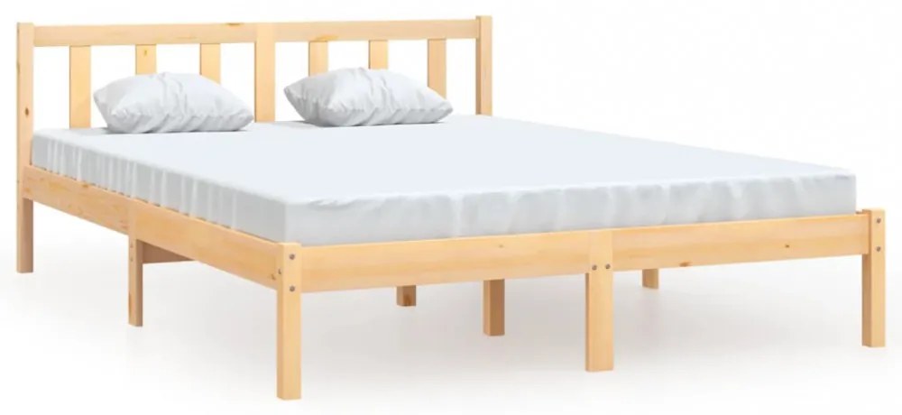 King Size tömör fenyőfa ágykeret 150 x 200 cm