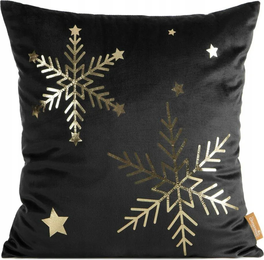 Karácsonyi díszpárnahuzat Jancsi 45x45 fekete cipzáras