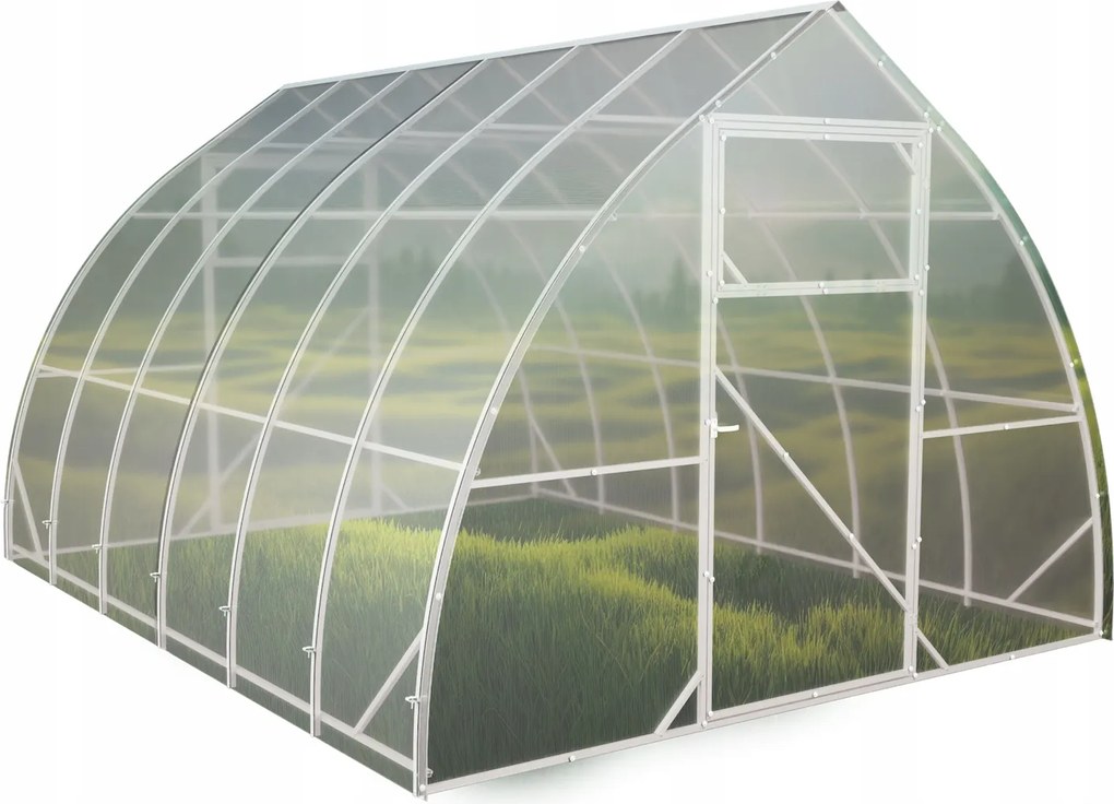 Polikarbonát üvegház Csepp 3,1x10 m profilok 20x20 polikarbonát 5mm