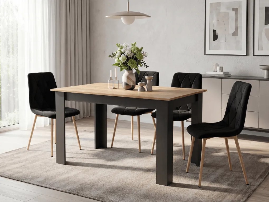 Fekete bársonyos étkezőszék LIBRA