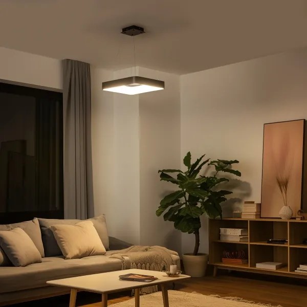 Brilagi - LED, dimmelhető függeszték kábelen FALCON II LED/80W/230V 40x40 cm fekete + távirányító