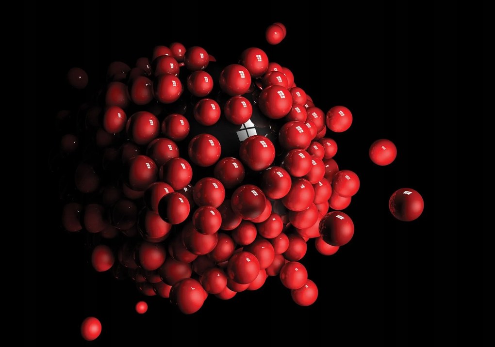Fotótapéta Piros csillogó gömbök absztrakt falikép 208x146 +ragasztó