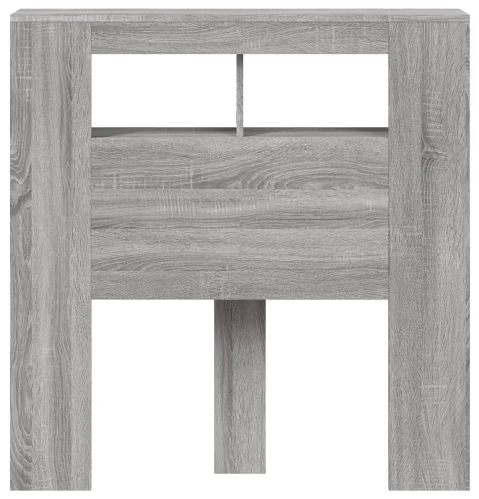 szürke sonoma szerelt fa LED-es fejtámla 100x18,5x103,5 cm