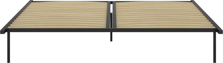Önálló ágyrács, 180x200, fekete, fém/nyírfa, KENTAK