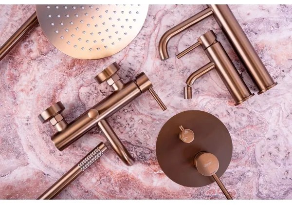 REA-P8807 - LUNGO termosztátos zuhanyszett, szálcsiszolt réz