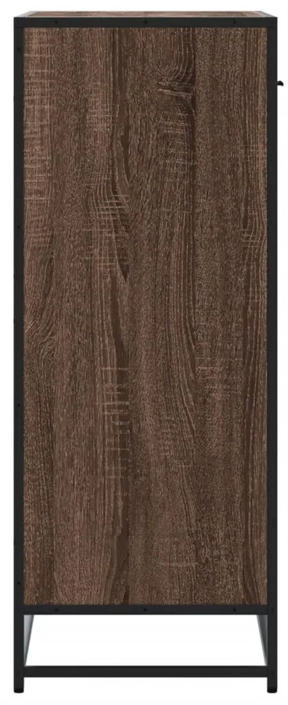 barna tölgy színű szerelt fa és fém cipőszekrény 75x38x97,5 cm