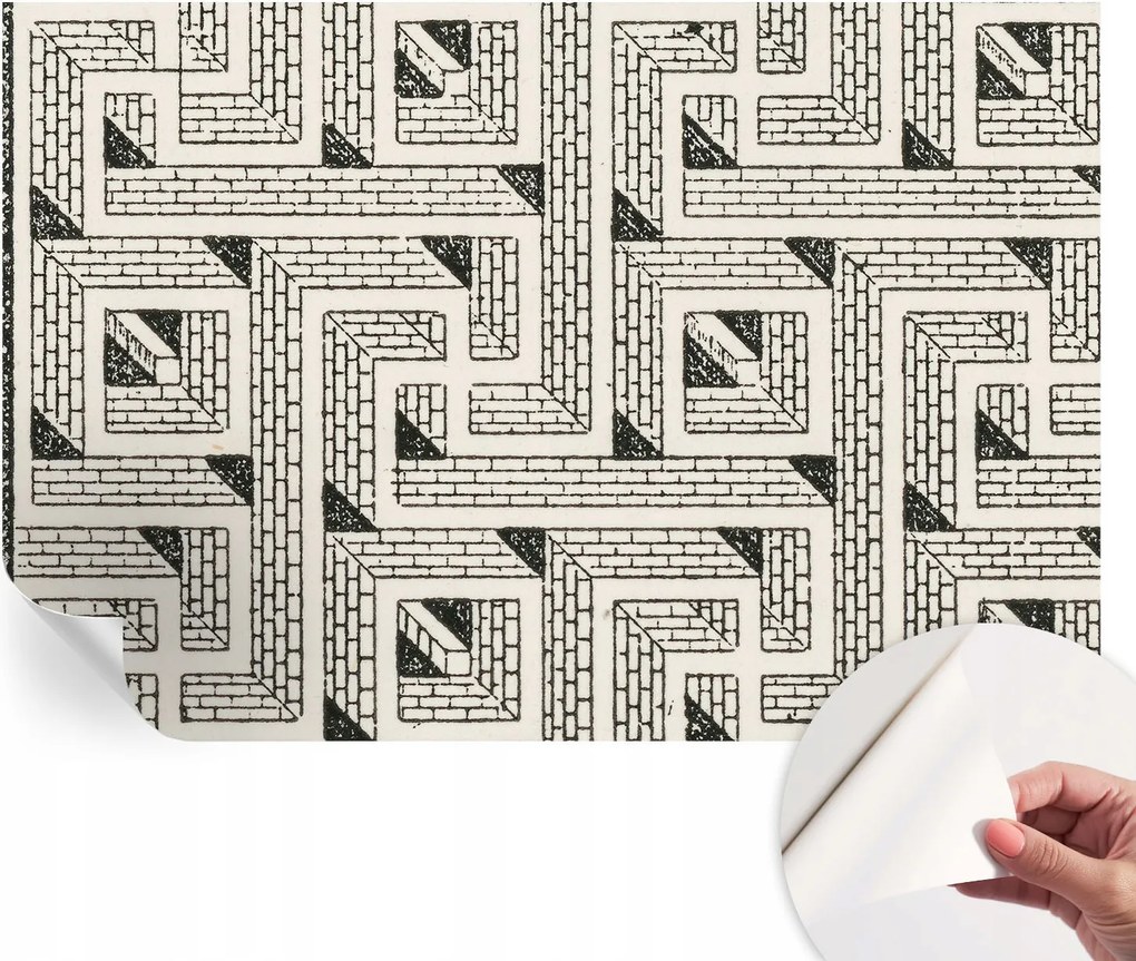 Öntapadós tapéta Divatos 3D fali ragasztóval Tégla labirintus 104x70 cm