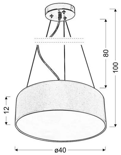 Csillár zsinóron KIOTO 3xE27/40W/230V