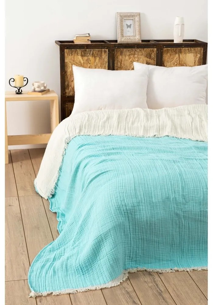 Türkiz muszlin ágytakaró 170x250 cm Muslin – Mijolnir