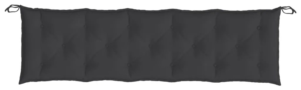 fekete oxford szövet kerti padpárna 180 x 50 x 7 cm