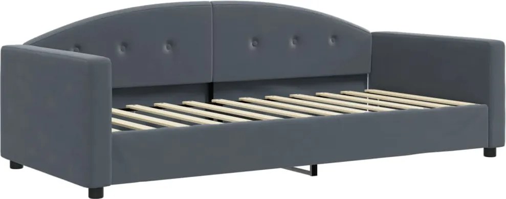 vidaXL sötétszürke bársony kanapéágy 90x200 cm