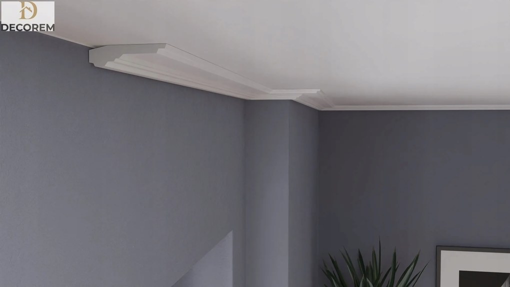 Mennyezeti díszléc DLSU13 3cm x 12cm párkány díszléc Xps Decorem
